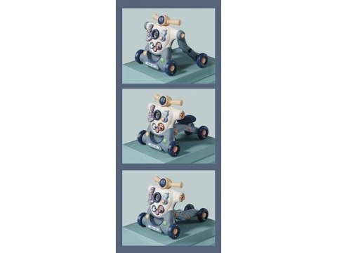 Chodzik Edukacyjny 3w1 Pchacz Hulajnoga Jeździk Niebieski