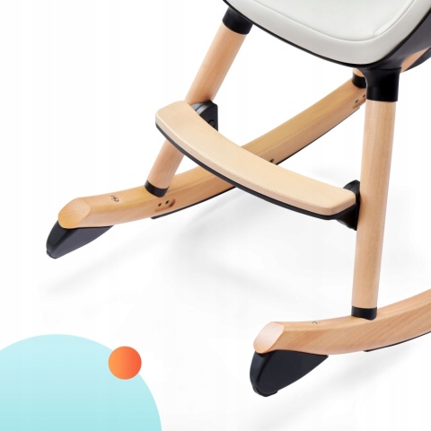 FINIX Kinderkraft Drewniane krzesełko do karmienia 2w1 ECRU