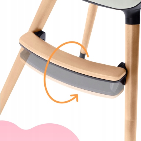 FINIX Kinderkraft Drewniane krzesełko do karmienia 2w1 ECRU
