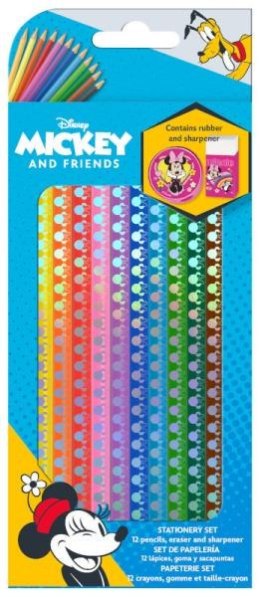 Kredki 12 kolorów z temperówką i gumką Minnie Mouse WD21724 Kids Euroswan p6