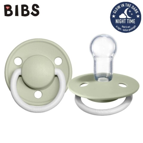 BIBS 1010270 Smoczek uspokajający DE LUX ONE SIZE SAGE NIGHT