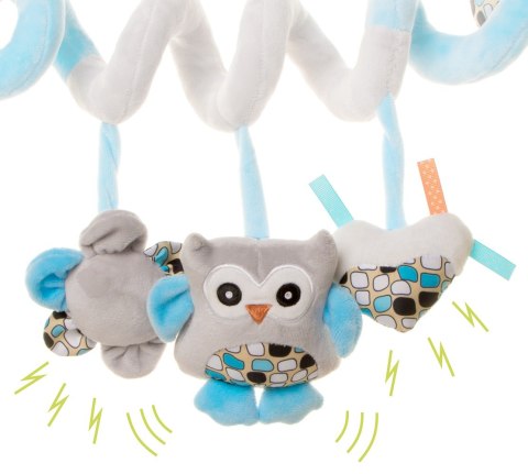 Play & Edu spirala pluszowa sowa różowa szara