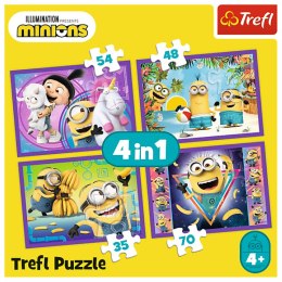 TREFL 34345 Puzzle 4w1 W świecie Minionków