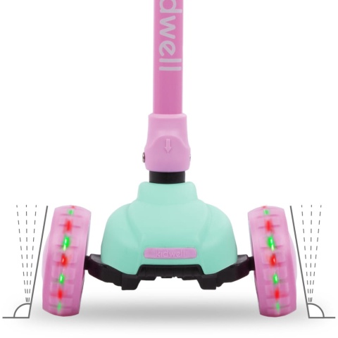 JAX Kidwell Hulajnoga balansowa Koła LED do 50 kg - Mint / Pink