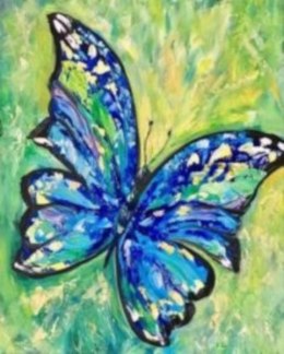 Malowanie po numerach Motyl niebieski 40 x 50 5574