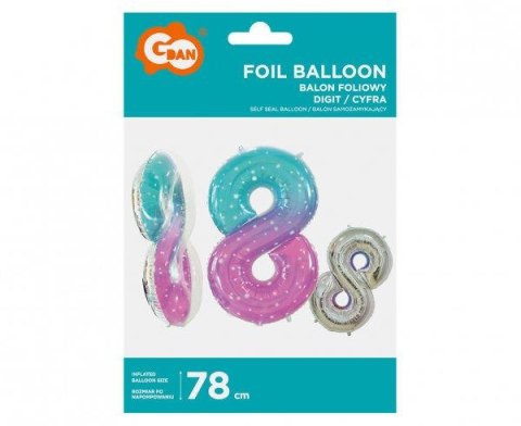 Balon foliowy Cyfra 8 Kosmos 78cm BC-HKS8