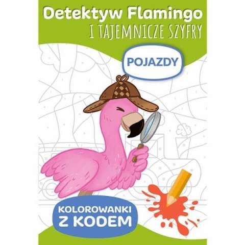 PROMO Detektyw Flamingo i tajemnicze szyfry. Kolorowanki z kodem. Pojazdy KS66034 Trefl