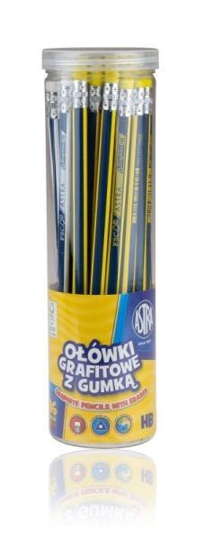 Ołówek grafitowy HB z gumką p.36 mix cena za 1 sztukę ASTRA