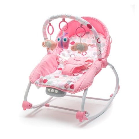 BABY MIX 47001 Leżaczek multifunkcyjny z wibracją różowo-biały