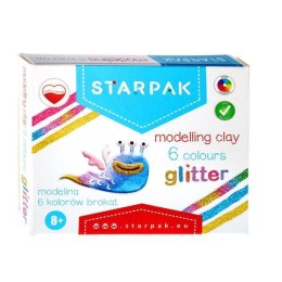 Modelina 6 kolorów brokat STARPAK