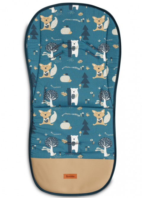 Sensillo Kolorowa Wkładka Velvet do wózka - Karmelowy Misie