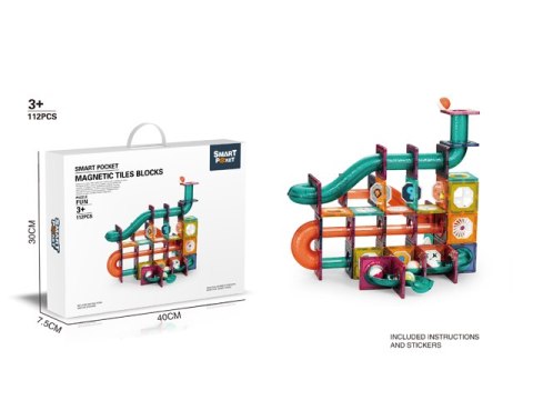 Klocki Magnetyczne 112 elementów dla dzieci 3+