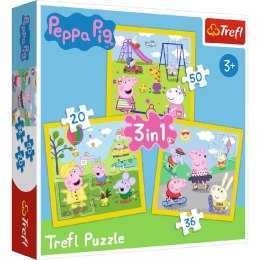 TREFL 34849 Puzzle 3w1 Wesoły dzień Peppy