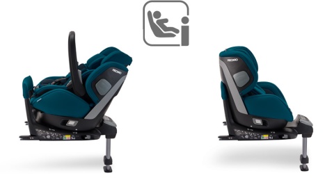 Salia Elite i-Size Recaro 0-18 kg 40-105 cm max. 4 lata obrotowy, 2w1 nosidełko i fotelik dziecięcy w jednym - Prime Mat Black