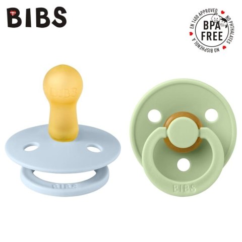 BIBS COLOUR 2-PACK BABY BLUE & PISTACHIO M Smoczek Uspokajający kauczuk Hevea