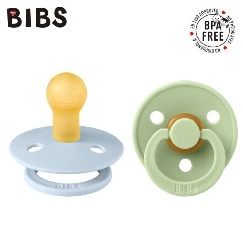 BIBS COLOUR 2-PACK BABY BLUE & PISTACHIO S Smoczek Uspokajający kauczuk Hevea