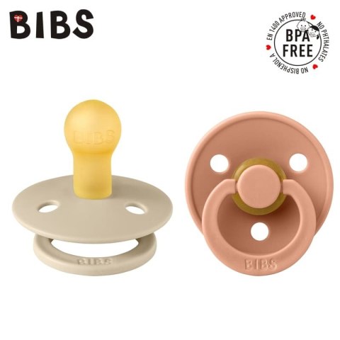 BIBS COLOUR 2-PACK VANILLA & PEACH S Smoczek Uspokajający kauczuk Hevea