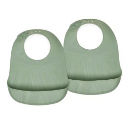 Nuuroo śliniaki silikonowe z kieszonką dla niemowlaka 2 szt Tex Light Green