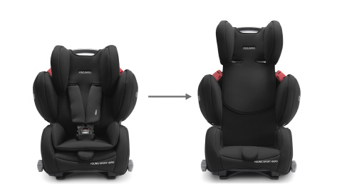 Young Sport Hero Recaro 9-36 kg 9 miesięcy - 12 lat fotelik samochodowy dla dzieci do 12 roku - Deep Black