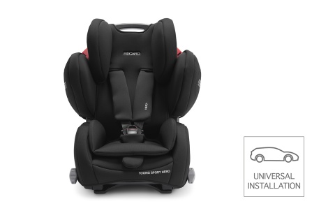 Young Sport Hero Recaro 9-36 kg 9 miesięcy - 12 lat fotelik samochodowy dla dzieci do 12 roku - Deep Black