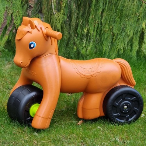 FEBER Jeździk Rowerek Biegowy Brązowy Konik na Szerokich Kołach