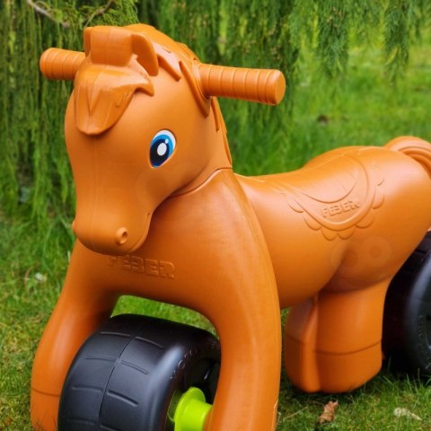 FEBER Jeździk Rowerek Biegowy Brązowy Konik na Szerokich Kołach