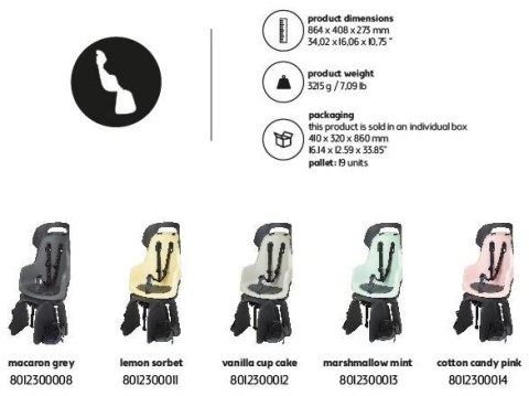 Fotelik row.Bobike GO bagażnik MIK HD Candy Pink