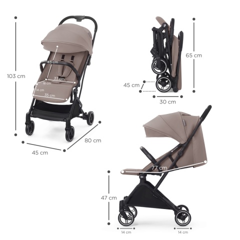 INDY 2 Kinderkraft Lekki wózek spacerowy 6,5 kg - Calm Beige