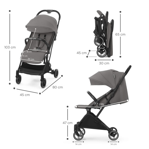 INDY 2 Kinderkraft Lekki wózek spacerowy 6,5 kg - Cozy Gray