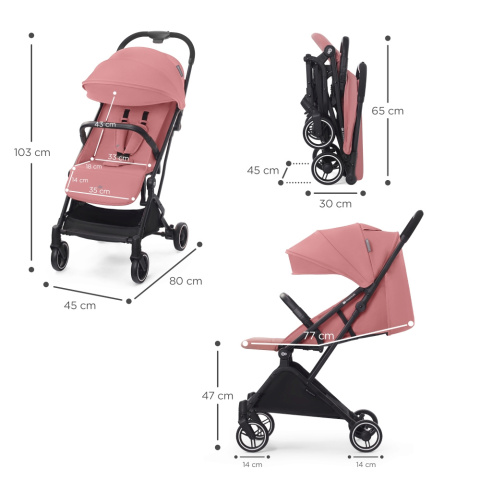 INDY 2 Kinderkraft Lekki wózek spacerowy 6,5 kg - Dhalia Pink