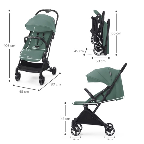 INDY 2 Kinderkraft Lekki wózek spacerowy 6,5 kg - Sea Green