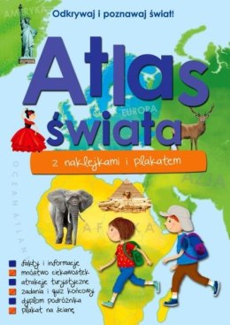 Książka Atlas świata z naklejkami i plakatem