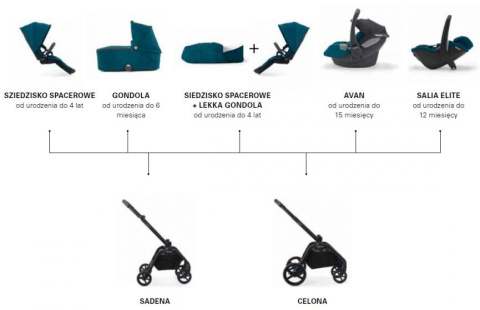 Celona Recaro stelaż rama wózka z kołami - Black