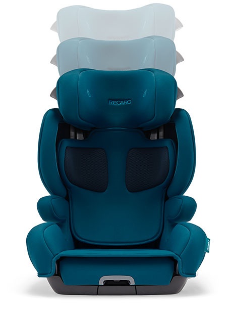 Mako Elite 2 Recaro 100-150 cm i-Size 15-36 kg około 3,5-12 lat fotelik samochodowy dla dzieci do 12 roku - Prime Frozen Blue