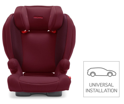 Monza Nova 2 Seatfix Recaro 15-36 kg od około 3,5-12 lat fotelik samochodowy dla dzieci do 12 roku - Select Garnet Red