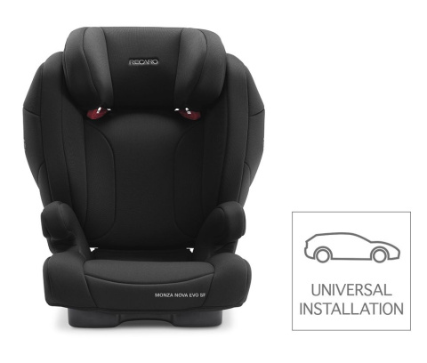 Monza Nova Evo Seatfix Recaro 15-36 kg od około 3,5-12 lat fotelik samochodowy dla dzieci do 12 roku - Deep Black