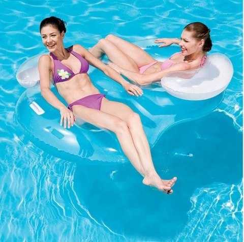 PODWÓJNY FOTEL DMUCHANY LAZY 188x117 BESTWAY NIEBIESKI#CZ