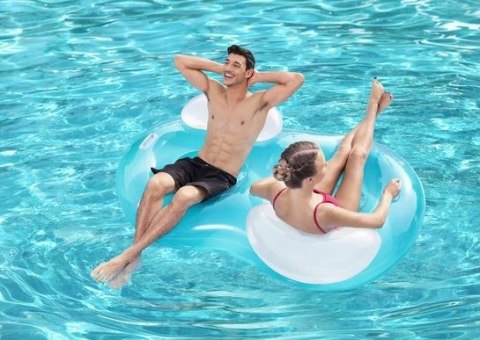 PODWÓJNY FOTEL DMUCHANY LAZY 188x117 BESTWAY NIEBIESKI#CZ