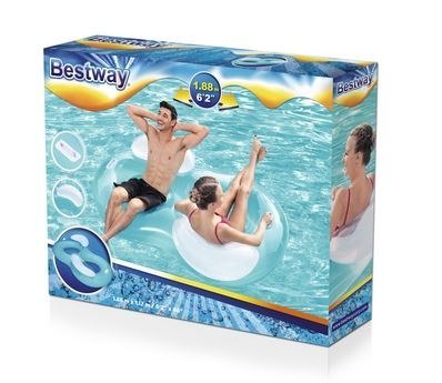 PODWÓJNY FOTEL DMUCHANY LAZY 188x117 BESTWAY NIEBIESKI#CZ