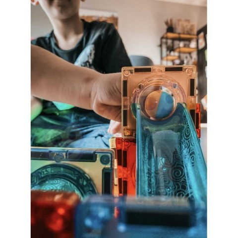 WOOPIE Klocki Magnetyczne Tor Kulkowy Świetlny Kulodrom 75 el.