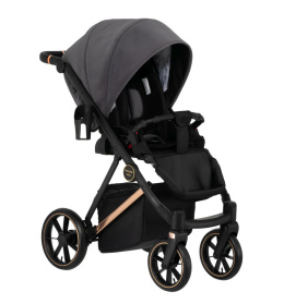 VR 3w1 Paradise Baby wielofunkcyjny wózek dziecięcy z fotelikiem KITE 0-13kg Polski Produkt - 01 stelaż czarny mat