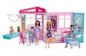 Duży przenośny domek dla Barbie przytulny domek + lalka FXG5