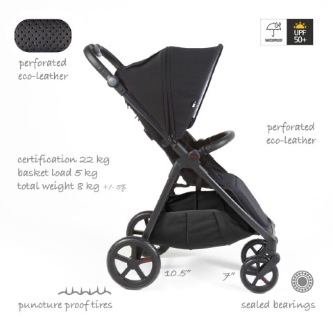 M3 MAST Swiss Design wózek spacerowy do 22 kg, waży tylko 8 kg - Marine