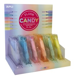 Markery fluorescencyjne z podwójną końcówką Apli Kids - Candy 36 szt. DISPLAY