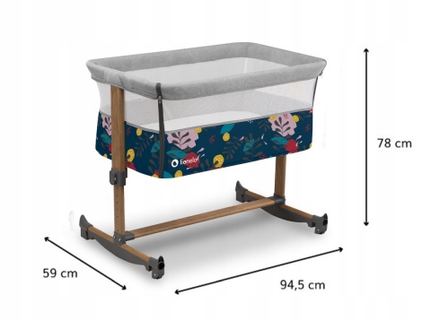 LEONIE Lionelo Łóżeczko dostawne Kołyska 3w1 - Blue Navy