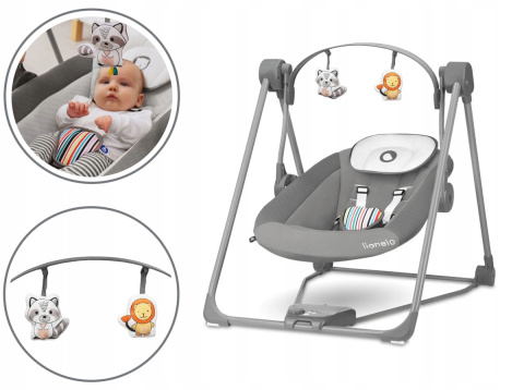 OTTO Lionelo Leżaczek bujaczek - Concrete Grey