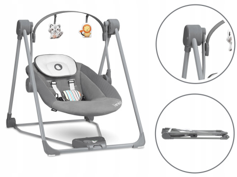 OTTO Lionelo Leżaczek bujaczek - Concrete Grey