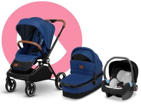 MIKA 3w1 Lionelo Wózek wielofunkcyjny - Blue Navy