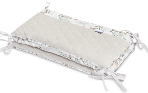 Sensillo Ochraniacz do łóżeczka Plusz Karo - SARENKI SZARY dodatek do wyprawki dla niemowlaka