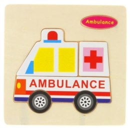 Układanka edukacyjna Karetka, ambulans, drewno